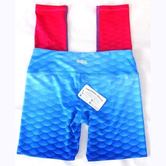 Mermaid gradient color scales leggings yoga pants - Picture 2 of 2